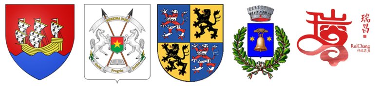 Alle Stadtwappen der Partnerstädte