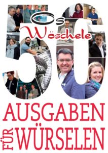 Titel der 50. Ausgabe Stadtmagazin "Os Wöschele" 